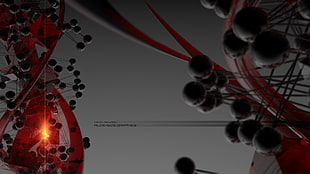 gray and red DNA band digital wallpaper, genetics, digital art, render, CGI