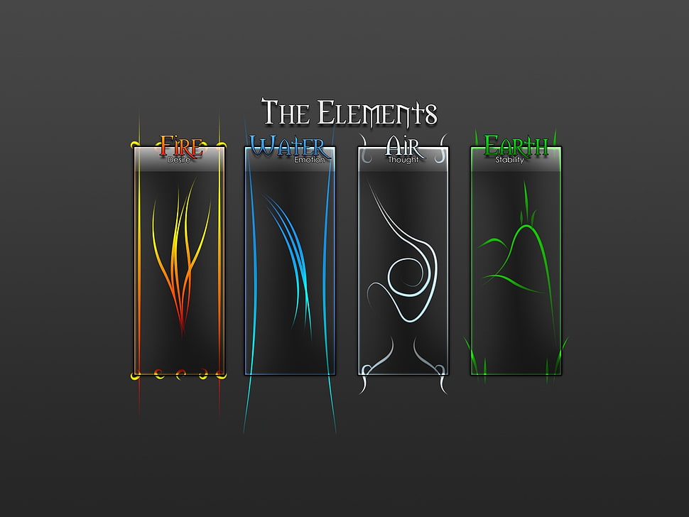 The Elements illustration, elements, collage, minimalism, four elements HD wallpaper