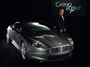 gray Aston Martin coupe