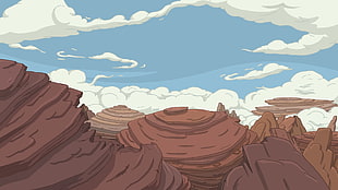 rock monument wallpaper, Adventure Time, cartoon