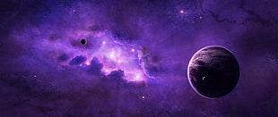 purple nebular high-saturated photography