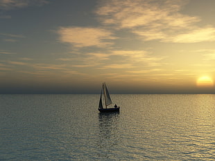 sail boat on body of water during sunset HD wallpaper