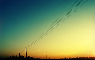 utility poste, sky, Vista, power lines, sunlight HD wallpaper