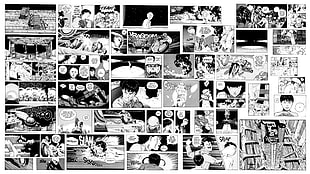 manga illustration, Akira, manga, anime, monochrome