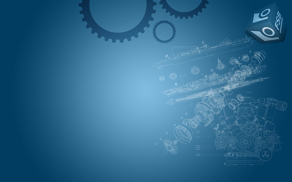 blue and gray graphic wallpaper, blueprints, schematic, artwork, ship HD wallpaper
