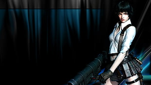 black haired girl anime character HD wallpaper
