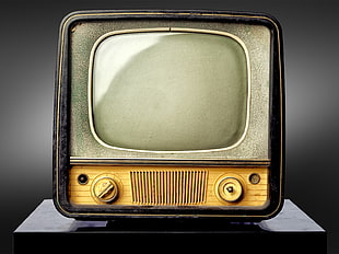 vintage gray TV, TV, vintage