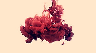 red smoke, abstract, Alberto Seveso, paint in water, liquid