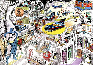 Batman comic illustration, Batman, cave
