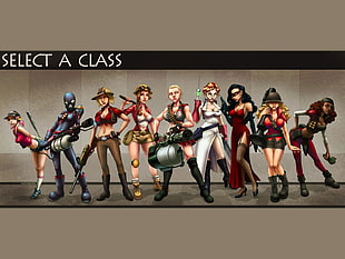 game application poster, Valve, Steam (software), Team Fortress 2, classes