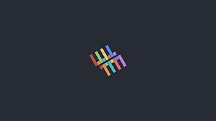 multicolored logo, minimalism, colorful, dark HD wallpaper