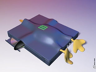 blue and yellow duck-themed DVD player HD wallpaper