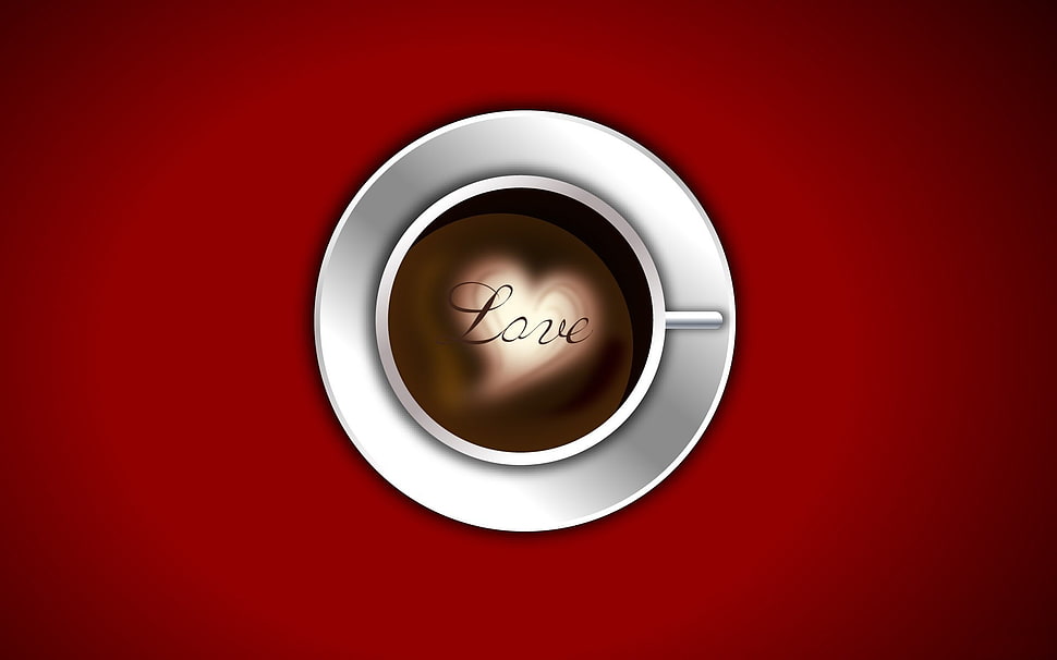round silver Love case illustration HD wallpaper