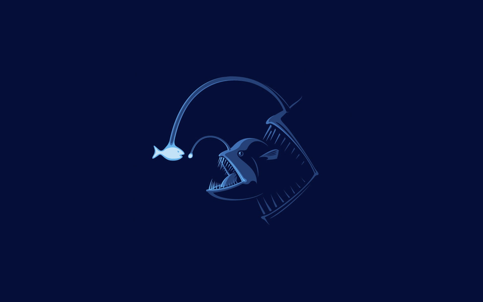 Blue fish illustration, simple, minimalism, blue, sea HD wallpaper ...