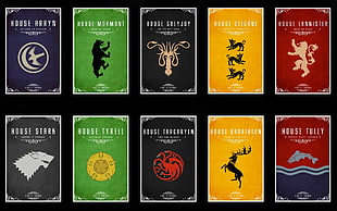 Game of Thrones houses illustration