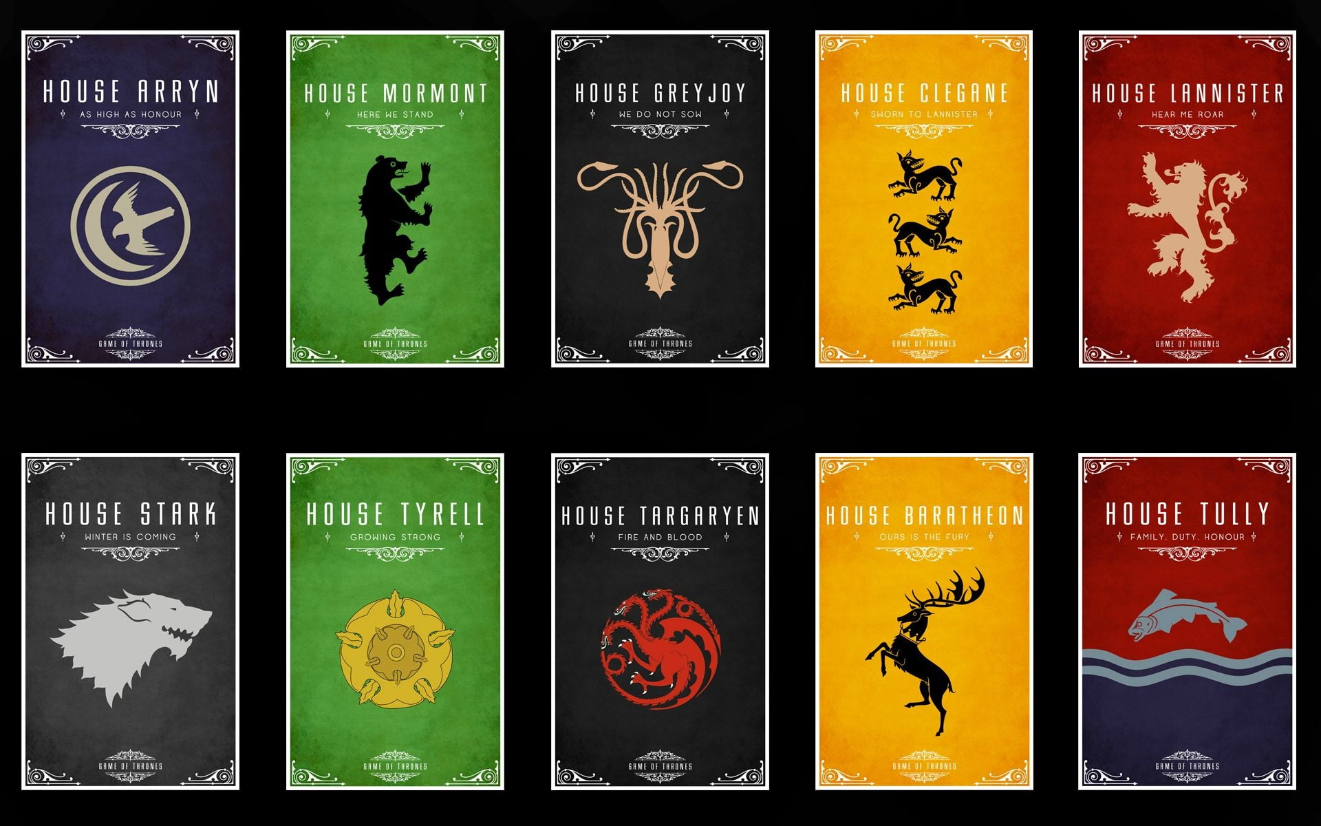 School team house logos Game of Thrones Style