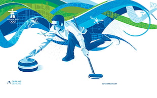 Curling Olympics illustration HD wallpaper