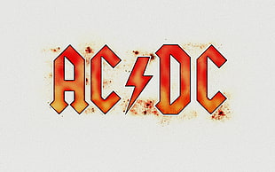 AC/DC red and orange logo HD wallpaper