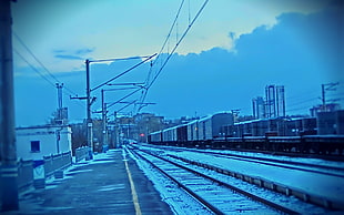 train rail, train station, train, freight train HD wallpaper