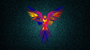 blue, pink, and red macaw illustration, parrot, parrot security, hacking, Linux