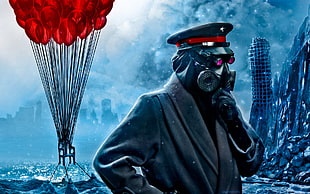 black coat illustration, Romantically Apocalyptic , Vitaly S Alexius, balloon HD wallpaper