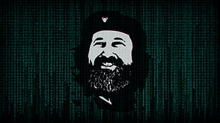 men's portrait, GNU, Linux, Richard Stallman, The Matrix