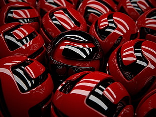 red and black plastic ball collection