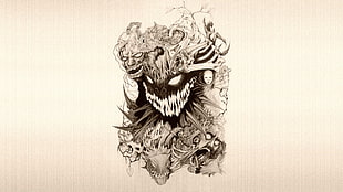 monster faces sketch HD wallpaper