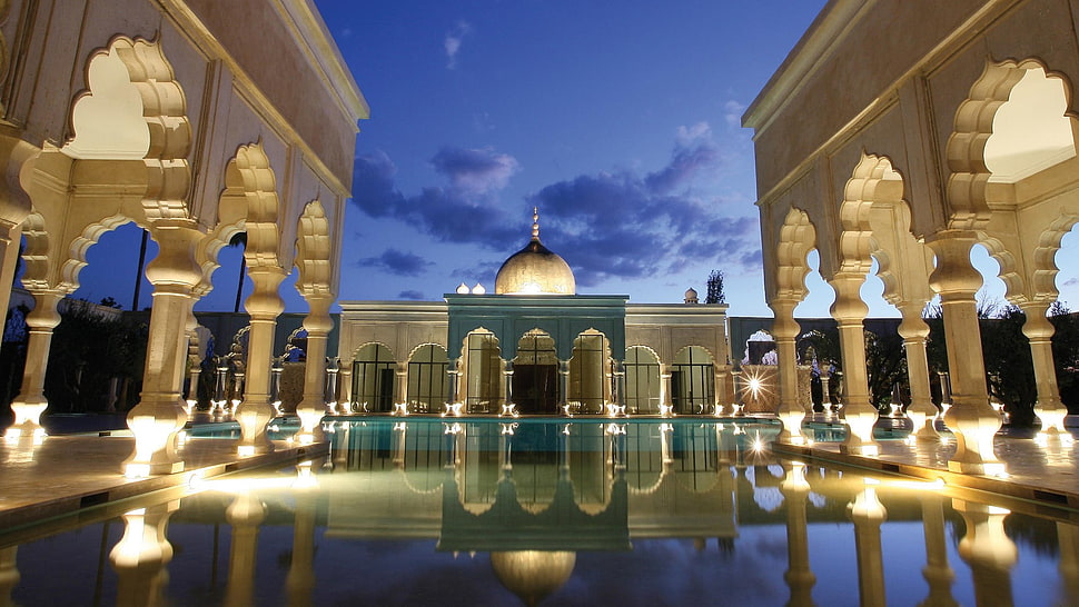 beige mosque, palace HD wallpaper