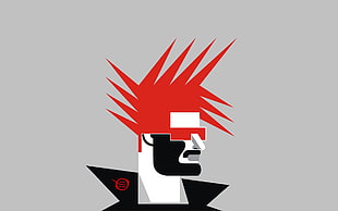 red haired male clip art, fantasy art, punk rock, punk, vector