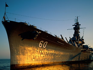 gray 60 ship, USS Alabama, warship, military, vehicle