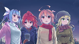 four female anime characters digital wallpaper, Kantai Collection, I-168 (KanColle), I-19 (KanColle) , I-58 (KanColle)