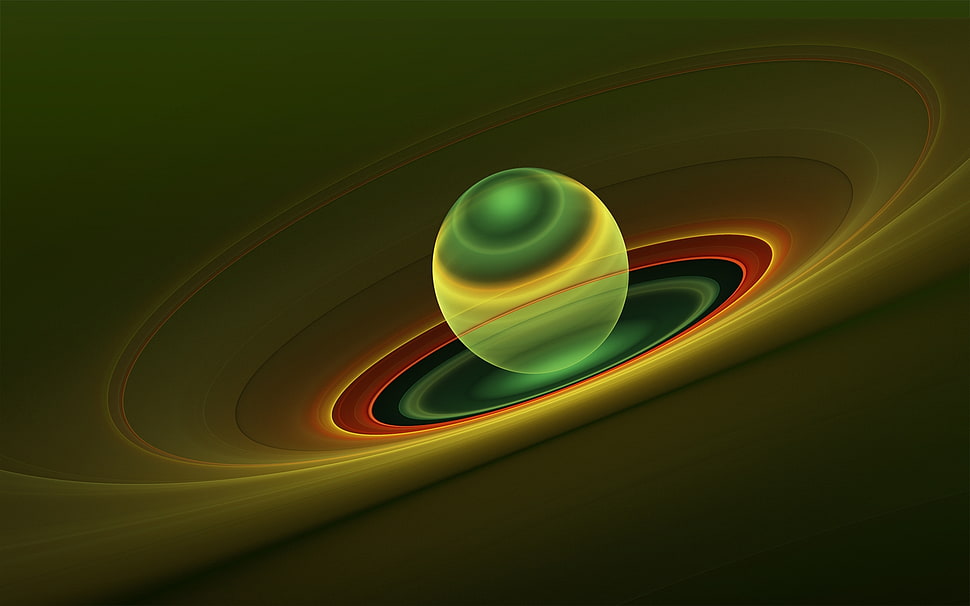 yellow, green, and red 3D effect portrait HD wallpaper