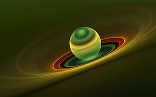 yellow, green, and red 3D effect portrait