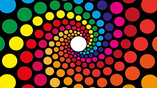 multicolored spiral polka-dot illustration, abstract