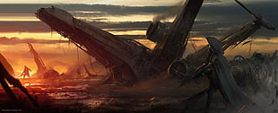 video game illustration, Star Wars, X-wing HD wallpaper