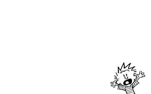boy illustration, Calvin and Hobbes