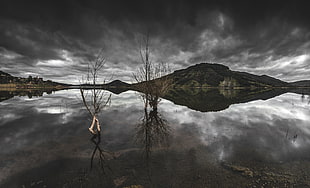 body of water, landscape, nature, lake, reflection