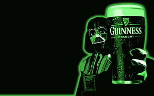 Darth Vader holding Guinness Draught advertisement, beer, Star Wars, Darth Vader, Guinness