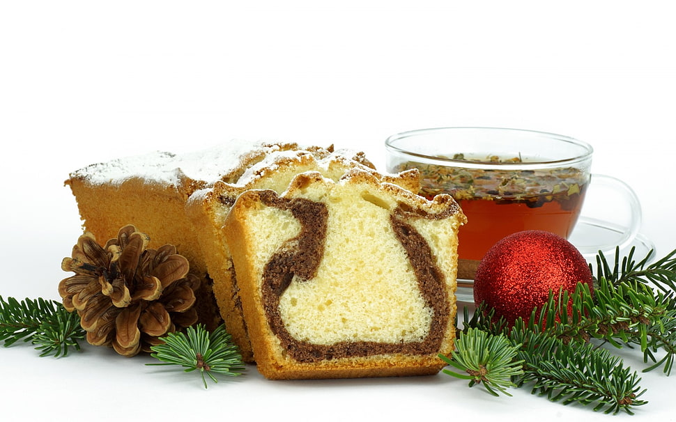 sliced bread with tea cup HD wallpaper