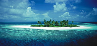 green island, landscape, tropical, island, clouds HD wallpaper