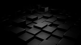 grey square tiles illustration HD wallpaper