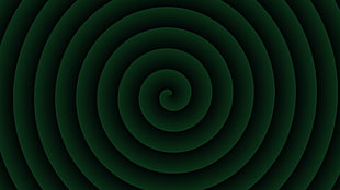spiral digital wallpaper, green, spiral, abstract