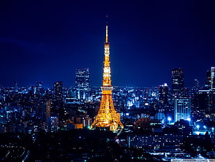 Eiffel Tower, Japan, Tokyo Tower, night, cityscape