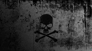 skull and bone logo, horror, skull, death HD wallpaper