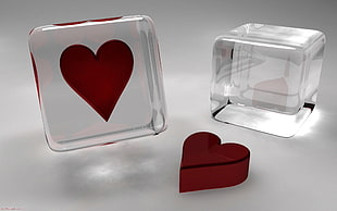 cubicle red heart paper weight
