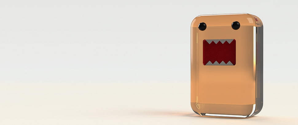 Domo Kun device, Domo, render, CGI, glass HD wallpaper
