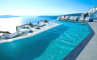 swimming pool, Greece, Santorini, hotel, luxury
