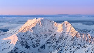 snowy mountain, nature, mountains HD wallpaper