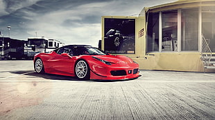 red luxury car, car, Ferrari, Ferrari 458 Italia GT3, red cars